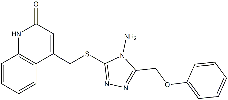 4-[[4-amino-5-(phenoxymethyl)-1,2,4-triazol-3-yl]sulfanylmethyl]-1H-quinolin-2-one Struktur