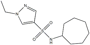 N-cycloheptyl-1-ethylpyrazole-4-sulfonamide Struktur