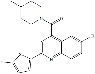 [6-chloro-2-(5-methylthiophen-2-yl)quinolin-4-yl]-(4-methylpiperidin-1-yl)methanone Struktur