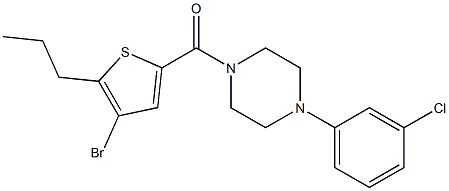 (4-bromo-5-propylthiophen-2-yl)-[4-(3-chlorophenyl)piperazin-1-yl]methanone Struktur