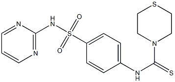 N-[4-(pyrimidin-2-ylsulfamoyl)phenyl]thiomorpholine-4-carbothioamide Struktur