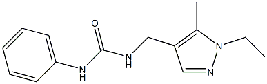 1-[(1-ethyl-5-methylpyrazol-4-yl)methyl]-3-phenylurea Struktur