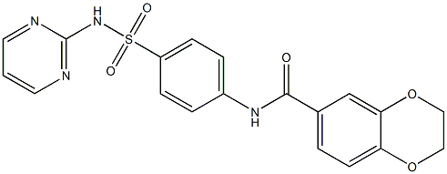 N-[4-(pyrimidin-2-ylsulfamoyl)phenyl]-2,3-dihydro-1,4-benzodioxine-6-carboxamide Struktur