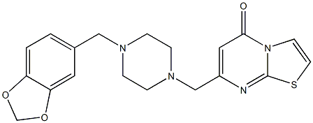 7-[[4-(1,3-benzodioxol-5-ylmethyl)piperazin-1-yl]methyl]-[1,3]thiazolo[3,2-a]pyrimidin-5-one Struktur