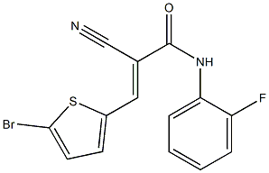 (E)-3-(5-bromothiophen-2-yl)-2-cyano-N-(2-fluorophenyl)prop-2-enamide Struktur