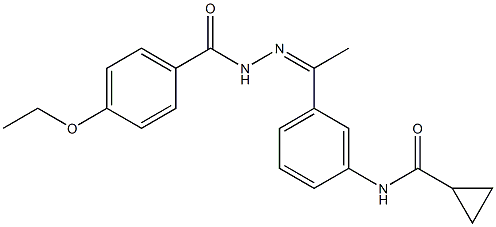 N-[(Z)-1-[3-(cyclopropanecarbonylamino)phenyl]ethylideneamino]-4-ethoxybenzamide Struktur