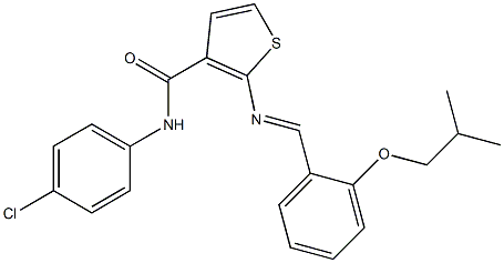 N-(4-chlorophenyl)-2-[(E)-[2-(2-methylpropoxy)phenyl]methylideneamino]thiophene-3-carboxamide Struktur