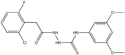 1-[[2-(2-chloro-6-fluorophenyl)acetyl]amino]-3-(3,5-dimethoxyphenyl)thiourea Struktur