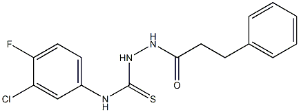 1-(3-chloro-4-fluorophenyl)-3-(3-phenylpropanoylamino)thiourea Struktur