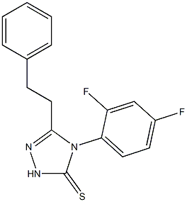 4-(2,4-difluorophenyl)-3-(2-phenylethyl)-1H-1,2,4-triazole-5-thione Struktur