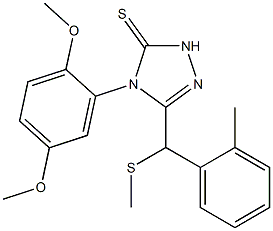 4-(2,5-dimethoxyphenyl)-3-[(2-methylphenyl)methylsulfanylmethyl]-1H-1,2,4-triazole-5-thione Struktur