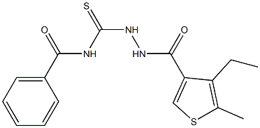 N-[[(4-ethyl-5-methylthiophene-3-carbonyl)amino]carbamothioyl]benzamide Struktur