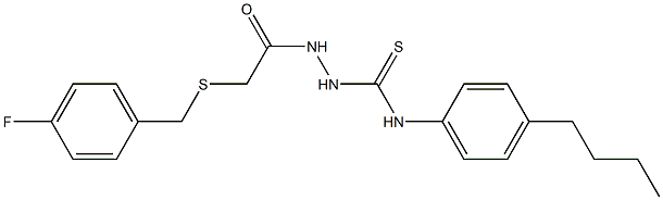 1-(4-butylphenyl)-3-[[2-[(4-fluorophenyl)methylsulfanyl]acetyl]amino]thiourea Struktur