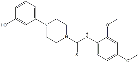 N-(2,4-dimethoxyphenyl)-4-(3-hydroxyphenyl)piperazine-1-carbothioamide Struktur