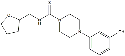 4-(3-hydroxyphenyl)-N-(oxolan-2-ylmethyl)piperazine-1-carbothioamide Struktur