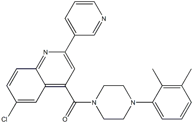 (6-chloro-2-pyridin-3-ylquinolin-4-yl)-[4-(2,3-dimethylphenyl)piperazin-1-yl]methanone Struktur