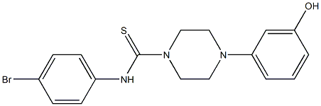 N-(4-bromophenyl)-4-(3-hydroxyphenyl)piperazine-1-carbothioamide Struktur