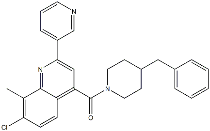 (4-benzylpiperidin-1-yl)-(7-chloro-8-methyl-2-pyridin-3-ylquinolin-4-yl)methanone Structure