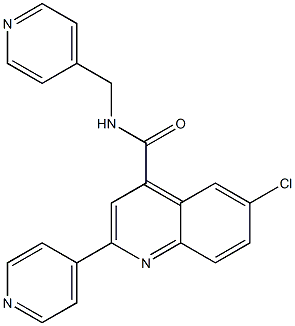 6-chloro-2-pyridin-4-yl-N-(pyridin-4-ylmethyl)quinoline-4-carboxamide Struktur