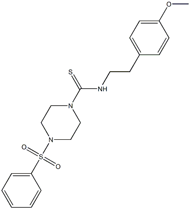 4-(benzenesulfonyl)-N-[2-(4-methoxyphenyl)ethyl]piperazine-1-carbothioamide Struktur