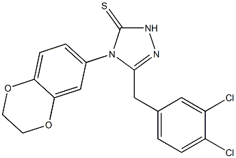 3-[(3,4-dichlorophenyl)methyl]-4-(2,3-dihydro-1,4-benzodioxin-6-yl)-1H-1,2,4-triazole-5-thione Struktur