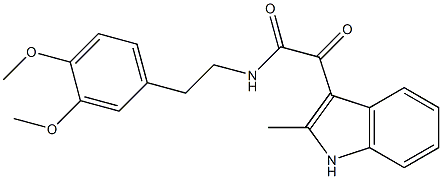 N-[2-(3,4-dimethoxyphenyl)ethyl]-2-(2-methyl-1H-indol-3-yl)-2-oxoacetamide Struktur