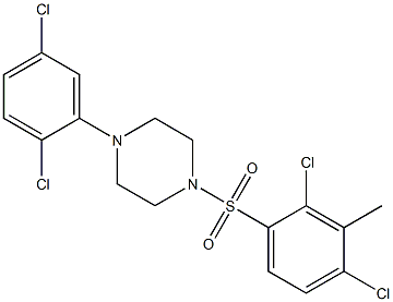 1-(2,4-dichloro-3-methylphenyl)sulfonyl-4-(2,5-dichlorophenyl)piperazine Struktur