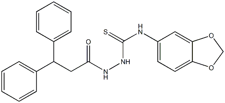 1-(1,3-benzodioxol-5-yl)-3-(3,3-diphenylpropanoylamino)thiourea Struktur