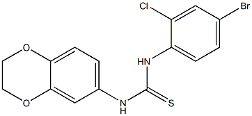 1-(4-bromo-2-chlorophenyl)-3-(2,3-dihydro-1,4-benzodioxin-6-yl)thiourea Struktur