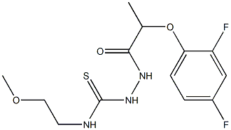 1-[2-(2,4-difluorophenoxy)propanoylamino]-3-(2-methoxyethyl)thiourea Struktur