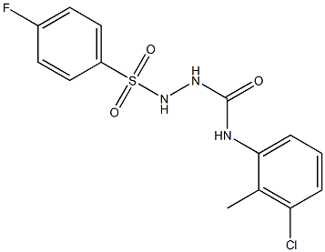 1-(3-chloro-2-methylphenyl)-3-[(4-fluorophenyl)sulfonylamino]urea Struktur