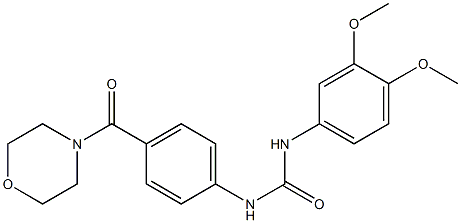 1-(3,4-dimethoxyphenyl)-3-[4-(morpholine-4-carbonyl)phenyl]urea Struktur