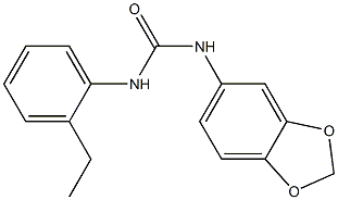 1-(1,3-benzodioxol-5-yl)-3-(2-ethylphenyl)urea Struktur