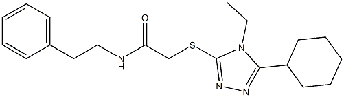 2-[(5-cyclohexyl-4-ethyl-1,2,4-triazol-3-yl)sulfanyl]-N-(2-phenylethyl)acetamide Structure