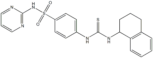 1-[4-(pyrimidin-2-ylsulfamoyl)phenyl]-3-(1,2,3,4-tetrahydronaphthalen-1-yl)thiourea Struktur