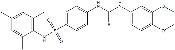 1-(3,4-dimethoxyphenyl)-3-[4-[(2,4,6-trimethylphenyl)sulfamoyl]phenyl]thiourea Struktur