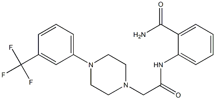 2-[[2-[4-[3-(trifluoromethyl)phenyl]piperazin-1-yl]acetyl]amino]benzamide Struktur