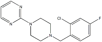 2-[4-[(2-chloro-4-fluorophenyl)methyl]piperazin-1-yl]pyrimidine Struktur