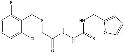 1-[[2-[(2-chloro-6-fluorophenyl)methylsulfanyl]acetyl]amino]-3-(furan-2-ylmethyl)thiourea Struktur