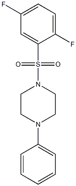 1-(2,5-difluorophenyl)sulfonyl-4-phenylpiperazine Struktur