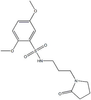 2,5-dimethoxy-N-[3-(2-oxopyrrolidin-1-yl)propyl]benzenesulfonamide Struktur