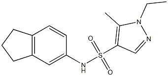 N-(2,3-dihydro-1H-inden-5-yl)-1-ethyl-5-methylpyrazole-4-sulfonamide Struktur