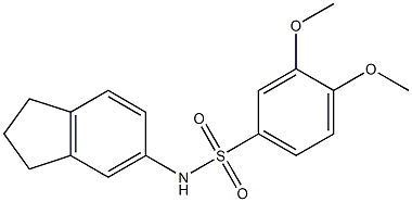 N-(2,3-dihydro-1H-inden-5-yl)-3,4-dimethoxybenzenesulfonamide Struktur