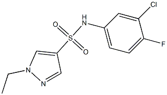 N-(3-chloro-4-fluorophenyl)-1-ethylpyrazole-4-sulfonamide Struktur