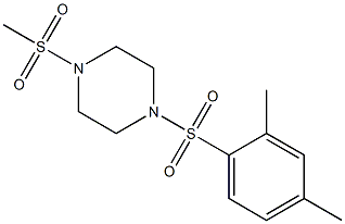 1-(2,4-dimethylphenyl)sulfonyl-4-methylsulfonylpiperazine Struktur