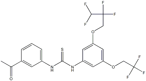 1-(3-acetylphenyl)-3-[3-(2,2,3,3-tetrafluoropropoxy)-5-(2,2,2-trifluoroethoxy)phenyl]thiourea Struktur