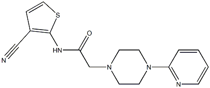 N-(3-cyanothiophen-2-yl)-2-(4-pyridin-2-ylpiperazin-1-yl)acetamide Struktur