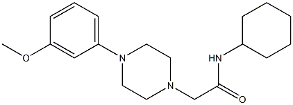 N-cyclohexyl-2-[4-(3-methoxyphenyl)piperazin-1-yl]acetamide Struktur