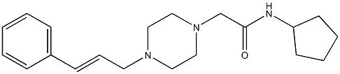 N-cyclopentyl-2-[4-[(E)-3-phenylprop-2-enyl]piperazin-1-yl]acetamide Struktur