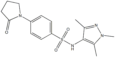 4-(2-oxopyrrolidin-1-yl)-N-(1,3,5-trimethylpyrazol-4-yl)benzenesulfonamide Struktur